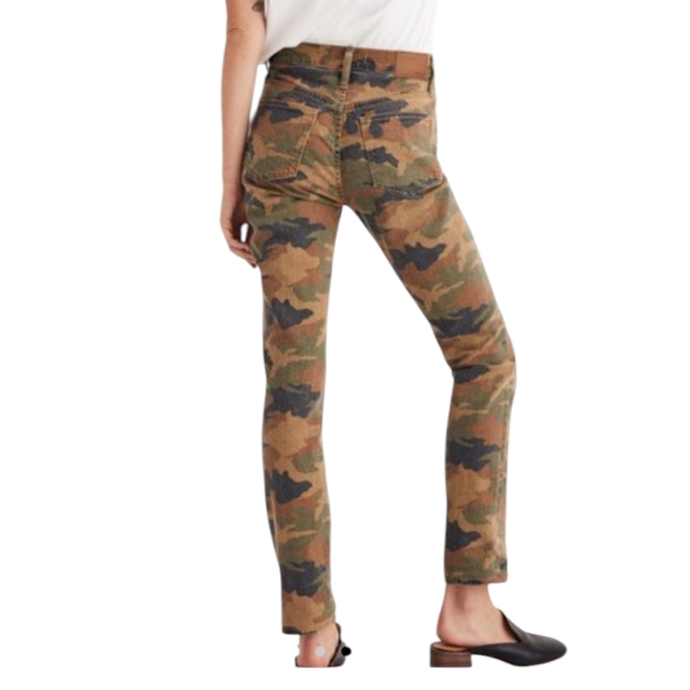 Madewell High Rise Slim Boyjean Jeans Sz 28 Cottontail Camo Green